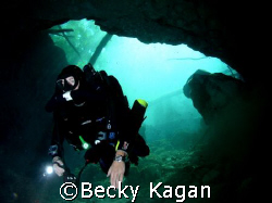 My dive buddy entering Buford spring out in the swamp in ... by Becky Kagan 